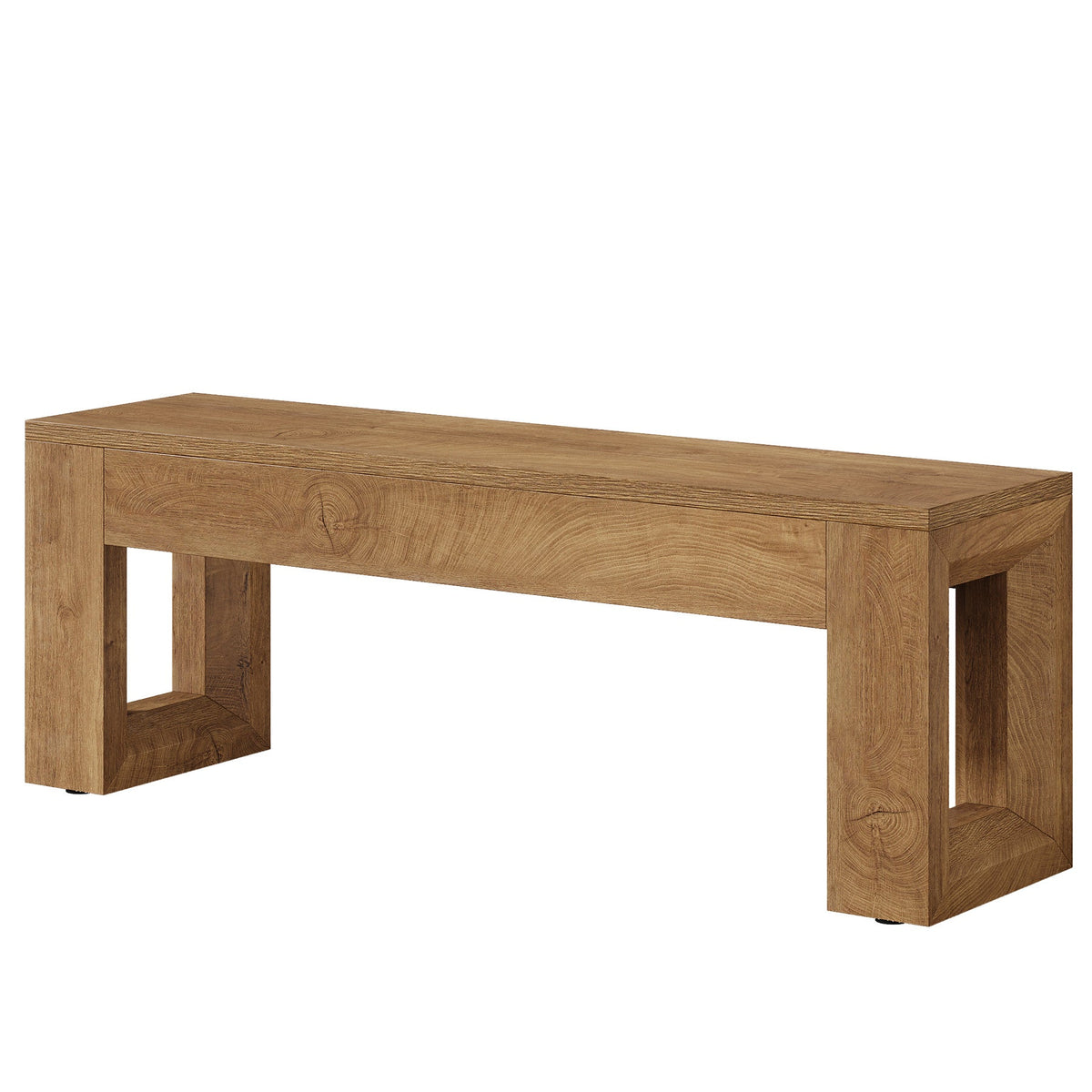 47-Inch Farmhouse Entryway Bench, Long Wood Shoe Bench with Reinforced MDF Structure for Hallway