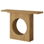 41.3-Inch Farmhouse Console Table, Narrow Entryway Table with Round Hole Design