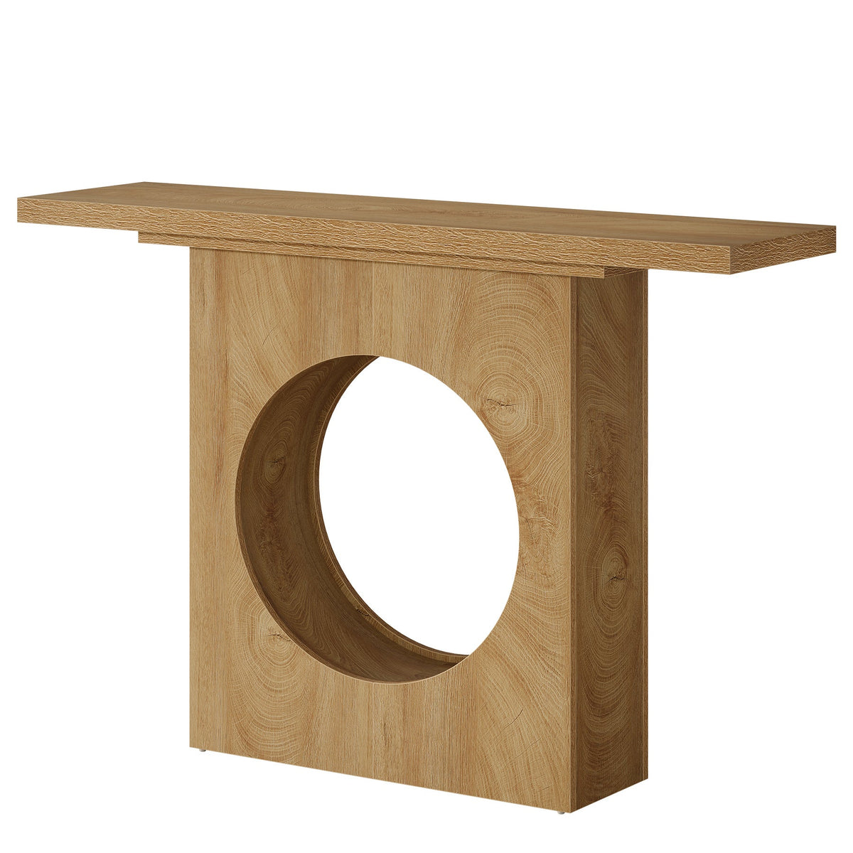 41.3-Inch Farmhouse Console Table, Narrow Entryway Table with Round Hole Design