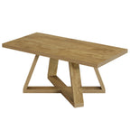 47" Rectangle Coffee Table, Farmhouse Wooden Accent Table for Small Spaces
