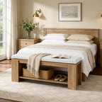 47.24-Inch Upholstered Hallway Bench with Padded Seat, Farmhouse Bed Bench for Bedroom