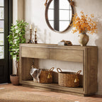 63-Inch Console Table with 2 Drawers, Farmhouse Entryway Table with Storage for Hallway