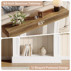 47.2-Inch Solid Wood Coffee Table with Rectangular Tabletop, Modern Center Table for Living Room