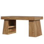 55 Inch Executive Desk with Drawer, Large Office Computer Desk with Storage Shelves for Home Office