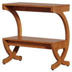 23.6-Inch Mid-Century Modern Nightstand with 2-Tier Storage and Curved Crossed Legs