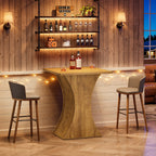 39.4 Inch Square Bar Table with Hourglass Base, Farmhouse Pub Table for Small Spaces