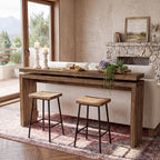 63-Inch Solid Wood Console Table with Double-Layer Top, Farmhouse Sofa Table for Entryway Hallway and Behind Couch