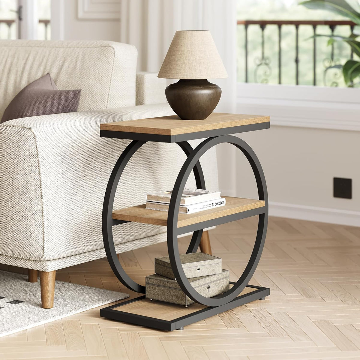 3-tier industrial end table