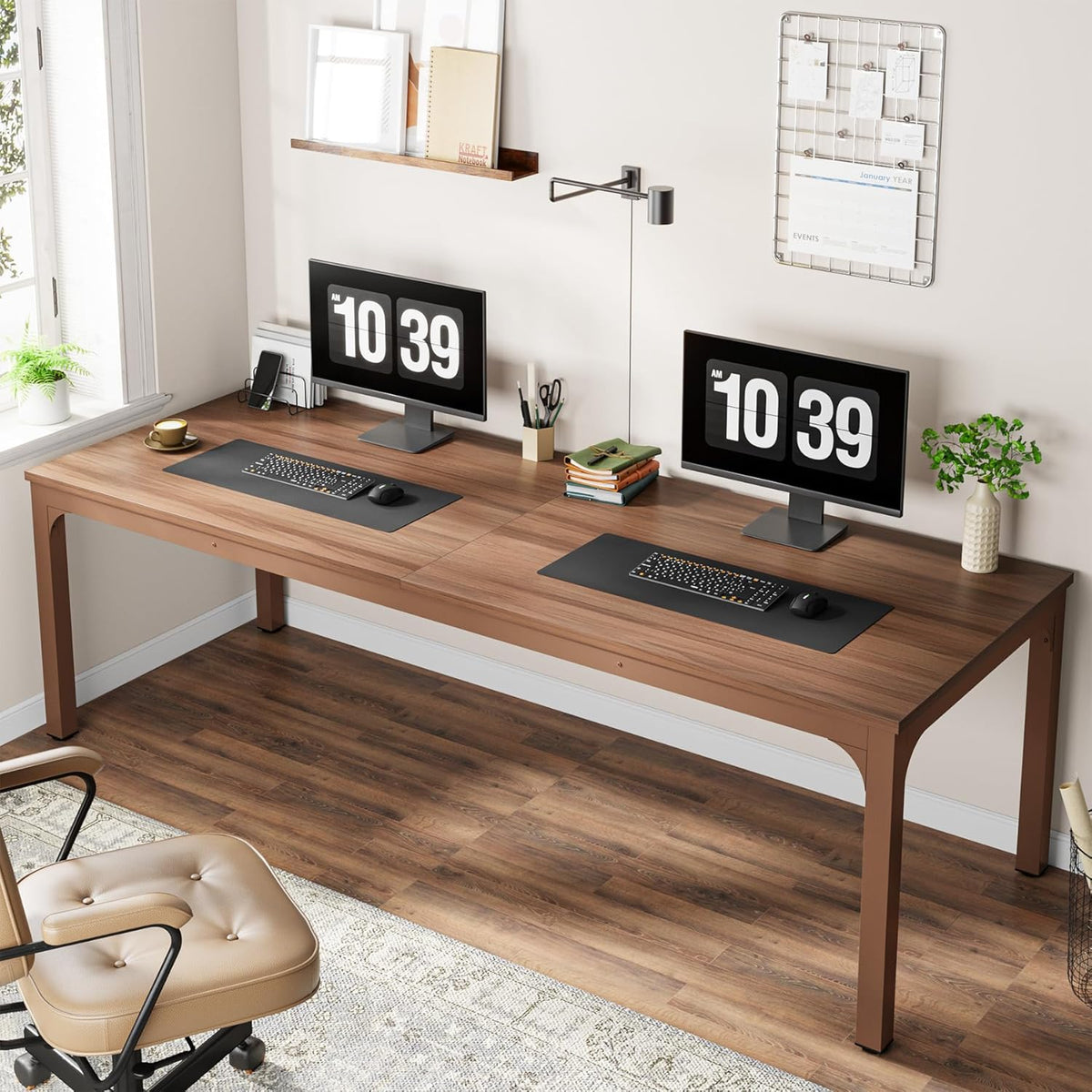 Rectangle Executive Desk, 78.7" Computer Desk 6FT Conference Table