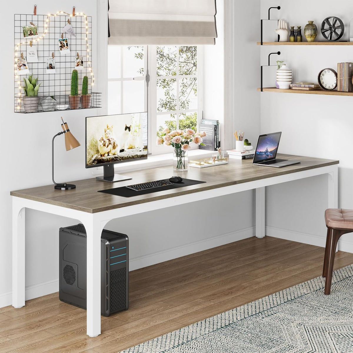 Rectangle Executive Desk, 78.7" Computer Desk 6FT Conference Table