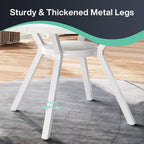 47 Inch Round Dining Table, Modern White Kitchen Table for 6-8 People with Metal Legs for Dining Room