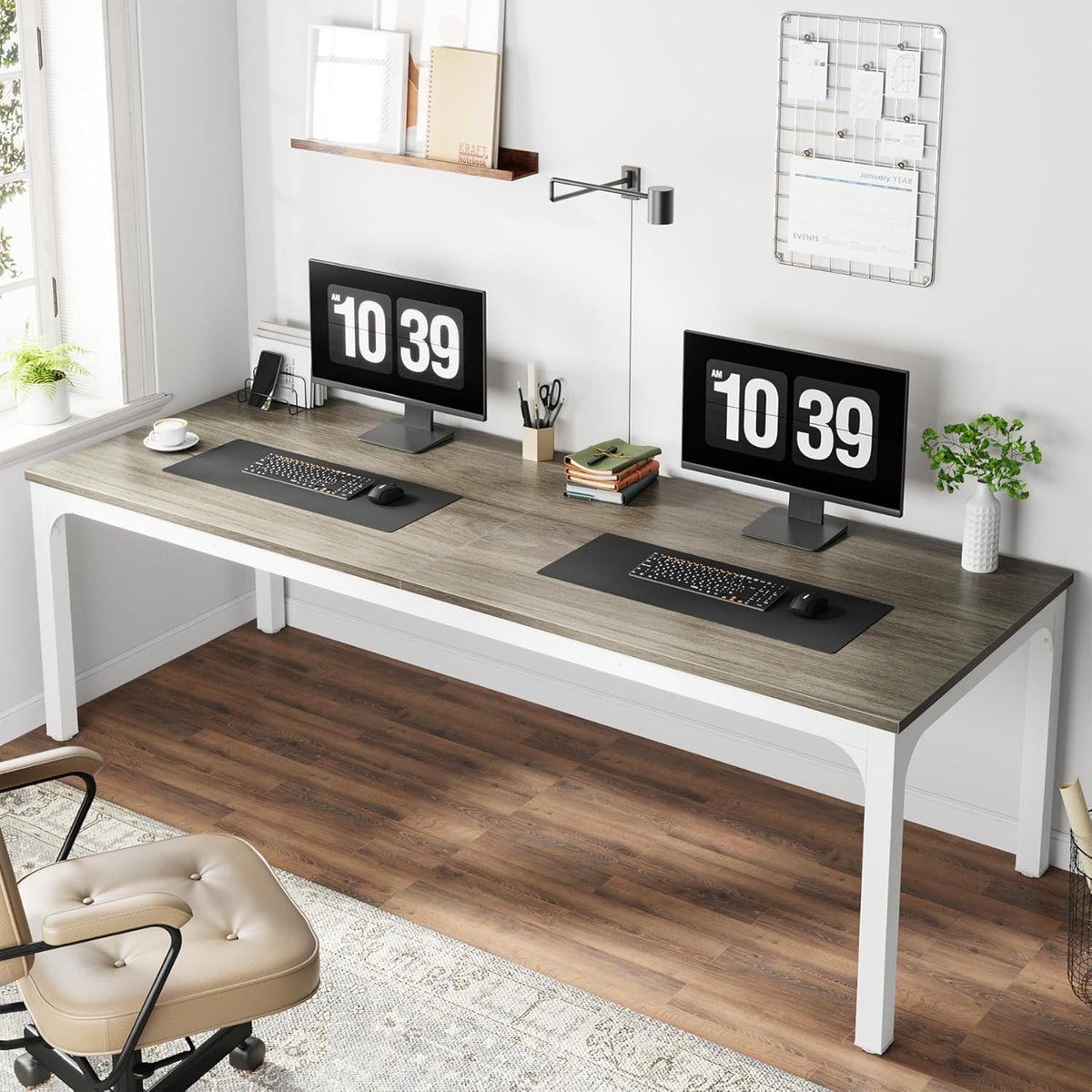 Rectangle Executive Desk, 78.7" Computer Desk 6FT Conference Table
