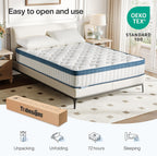 Hybrid Memory Foam Mattress, 7-Zone Orthopedic Support Medium Firm