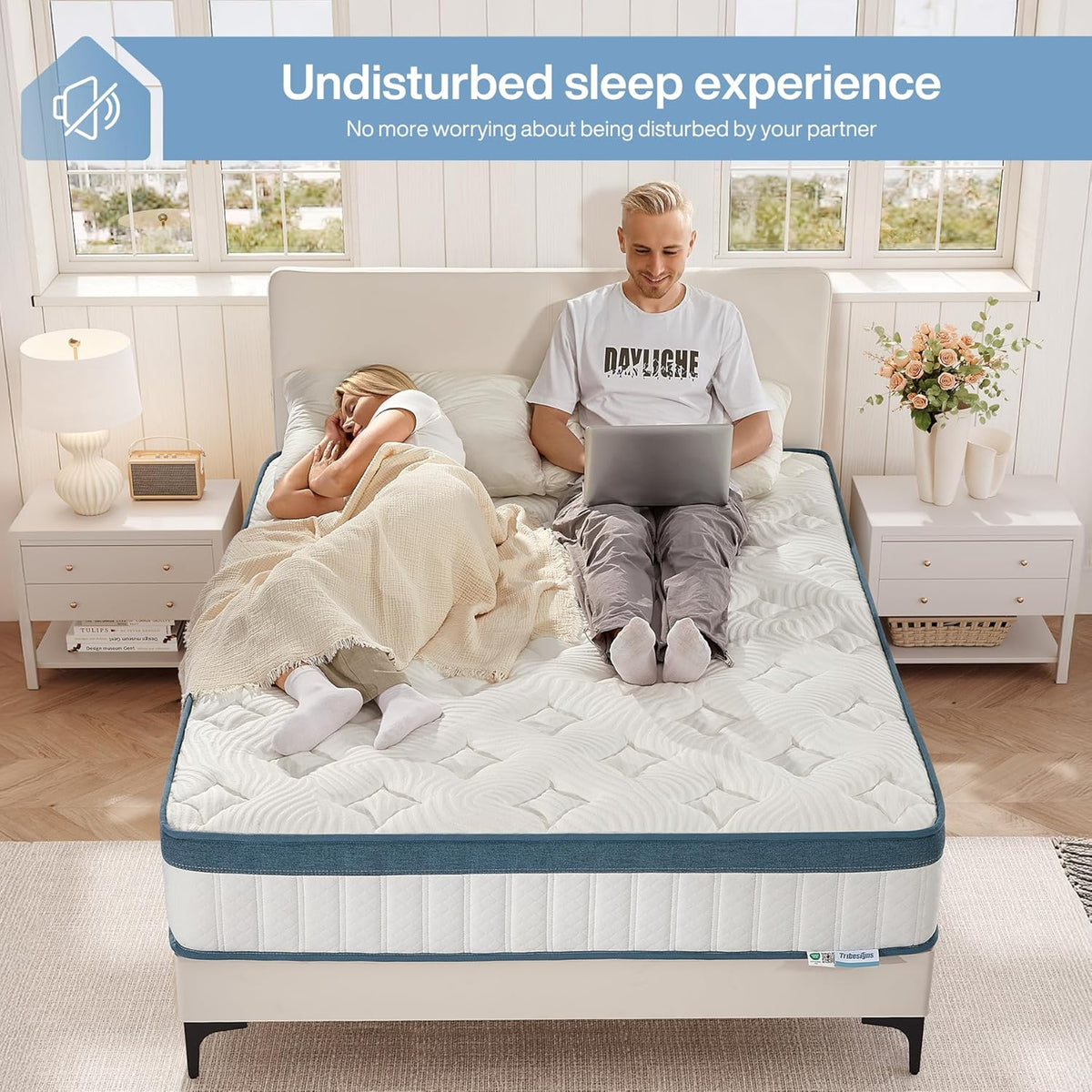 Hybrid Memory Foam Mattress, 7-Zone Orthopedic Support Medium Firm