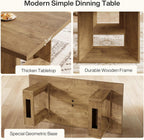 63-Inch Farmhouse Dining Table for 4-6 People, Rectangular Kitchen Table with Heavy Duty Legs for Dining Room
