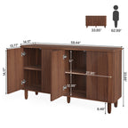 59.4-Inch Modern Buffet Cabinet with Doors and 4-Tier Inner Shelves, Sideboard Storage Cabinet for Living Room Kitchen and Dining Room