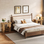 27.6-Inch Wooden Side Table with 2-Tier Shelf, Farmhouse End Table for Small Spaces