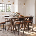 31.5-Inch Solid Wood Dining Table with X-Frame, Farmhouse Kitchen Table for 2-4