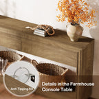 63-Inch Console Table with 2 Drawers, Farmhouse Entryway Table with Storage for Hallway