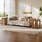25.2-Inch Solid Wood End Table with Arched Design and Bottom Shelf, 2-Tier Farmhouse Side Table for Living Room