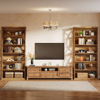 70.8-Inch Tall Bookshelf, 6-Tier Rustic Wooden Bookcase with Anti-Tipping Kit