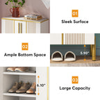 Shoe Cabinet , 6-Tier Shoe Storage Organizer with Adjustable Shelves & Doors