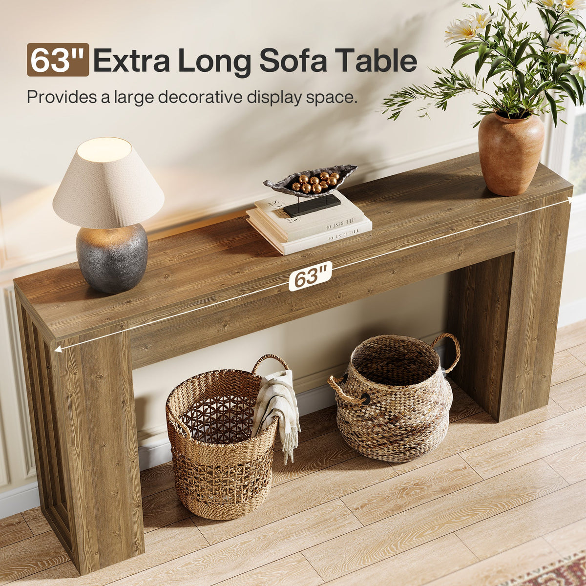 63-inch farmhouse console table