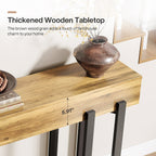 63" Industrial Console Table with Metal Frame, Wooden Sofa Table for Entryway and Living Room