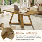 47" Rectangle Coffee Table, Farmhouse Wooden Accent Table for Small Spaces