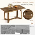 47-Inch Wood Dining Table with 250 lb Capacity, Farmhouse Rectangle Table for Kitchen