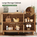 47.6-Inch Farmhouse Sideboard Cabinet with 3 Doors, Solid Wood Buffet Cabinet for Kitchen