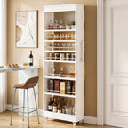 73-Inch 7-Tier Slim Rolling Pantry Cart, Narrow Pull-Out Storage Rack for Kitchen Gaps