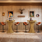 39.4 Inch Square Bar Table with Hourglass Base, Farmhouse Pub Table for Small Spaces