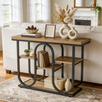39.4" Console Table, 4-Tier Industrial Sofa Table for Entryway