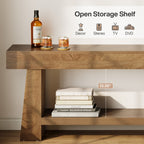 63-Inch Farmhouse TV Stand with 2-Tier Storage, Media Console for Living Room or Bedroom