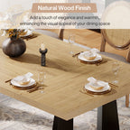 70.9-Inch Rectangular Dining Table with Thick MDF Top, Farmhouse Kitchen Table for Dining Room