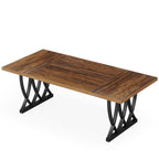 70.86-Inch Executive Desk, Large Home Office Computer Desk with Trestle Metal Frame for Study and Writing