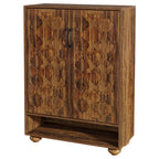 31.5-Inch Solid Wood Shoe Cabinet for Entryway, Farmhouse Tall Shoe Storage Cabinet with Doors and Adjustable Shelves for Hallway