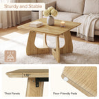 31.5 Inch Square Coffee Table with Interlocking Legs, Mid-Century Table for Living Room