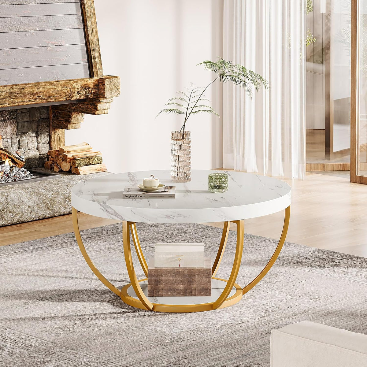 31.7-inch round coffee table