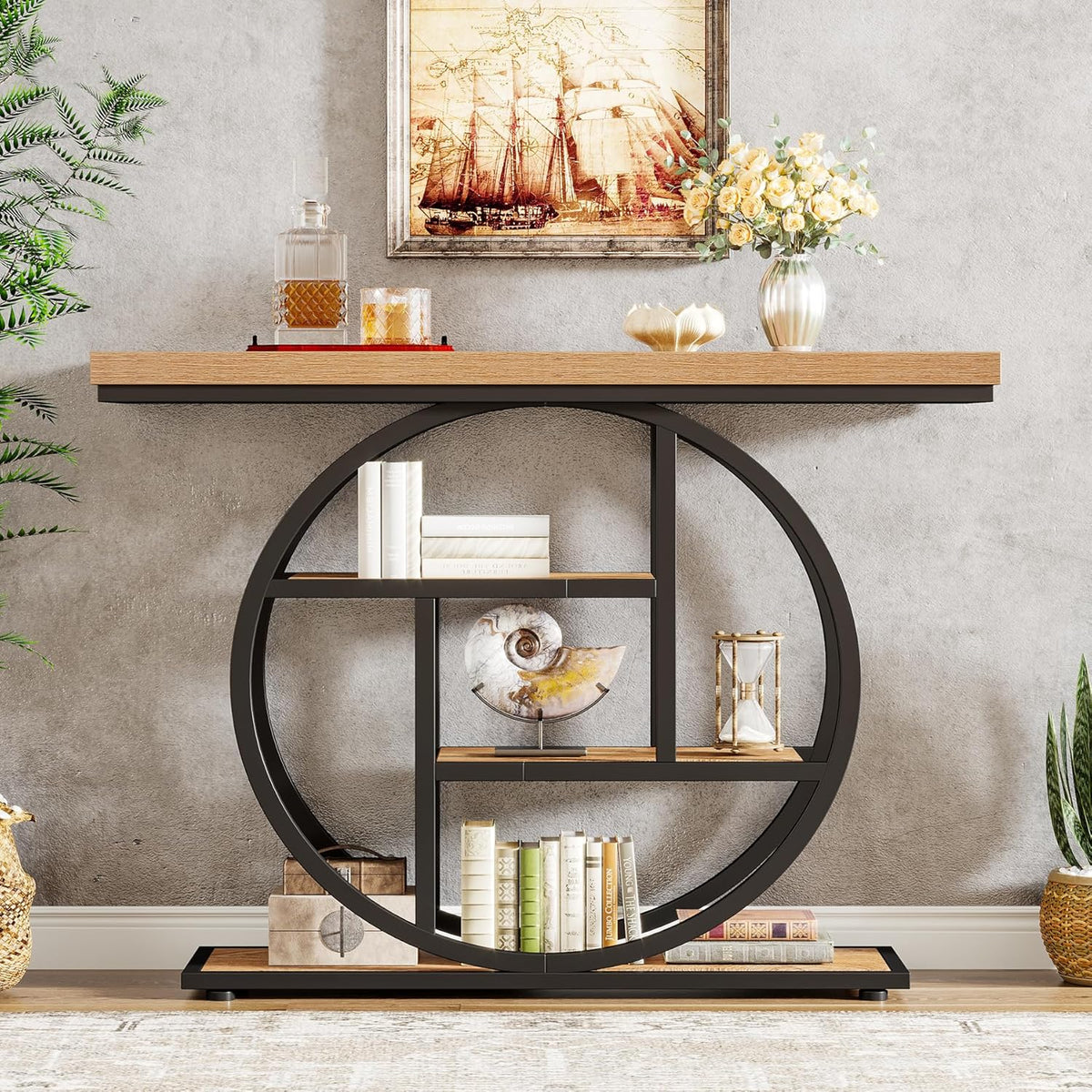 41.3-inch industrial console table