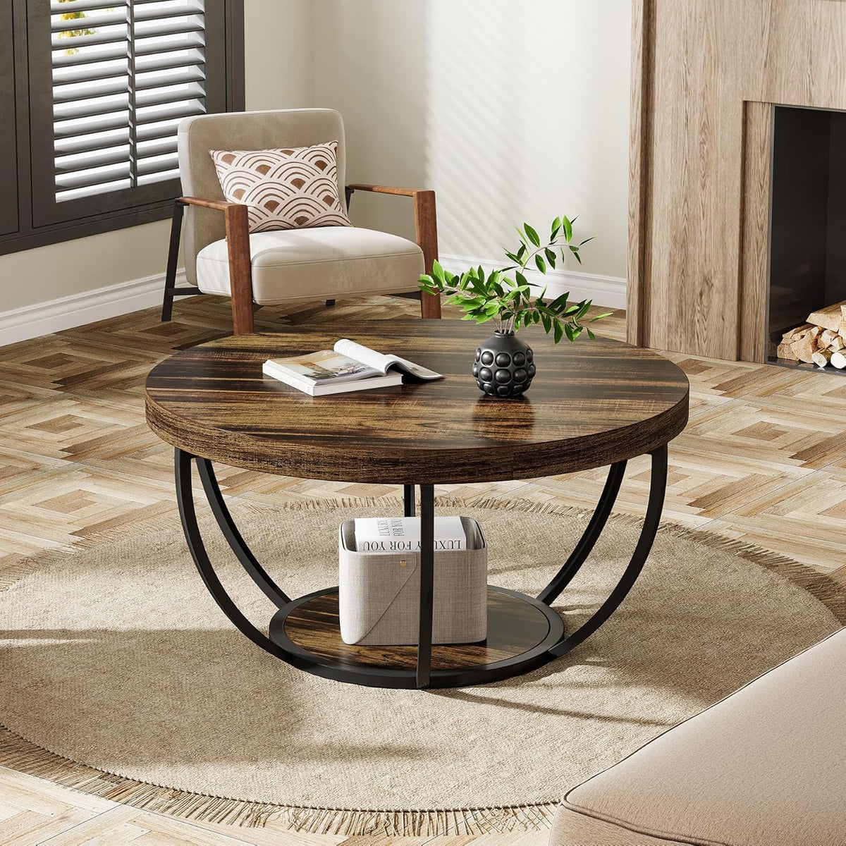 31.7-inch round coffee table