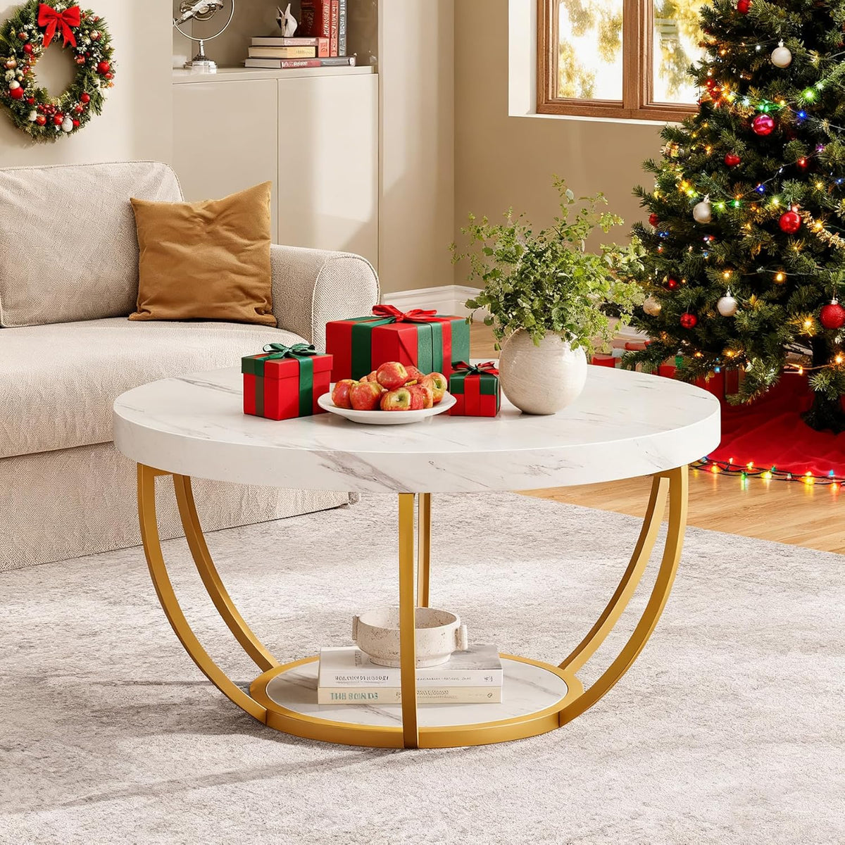 31.7-inch round coffee table