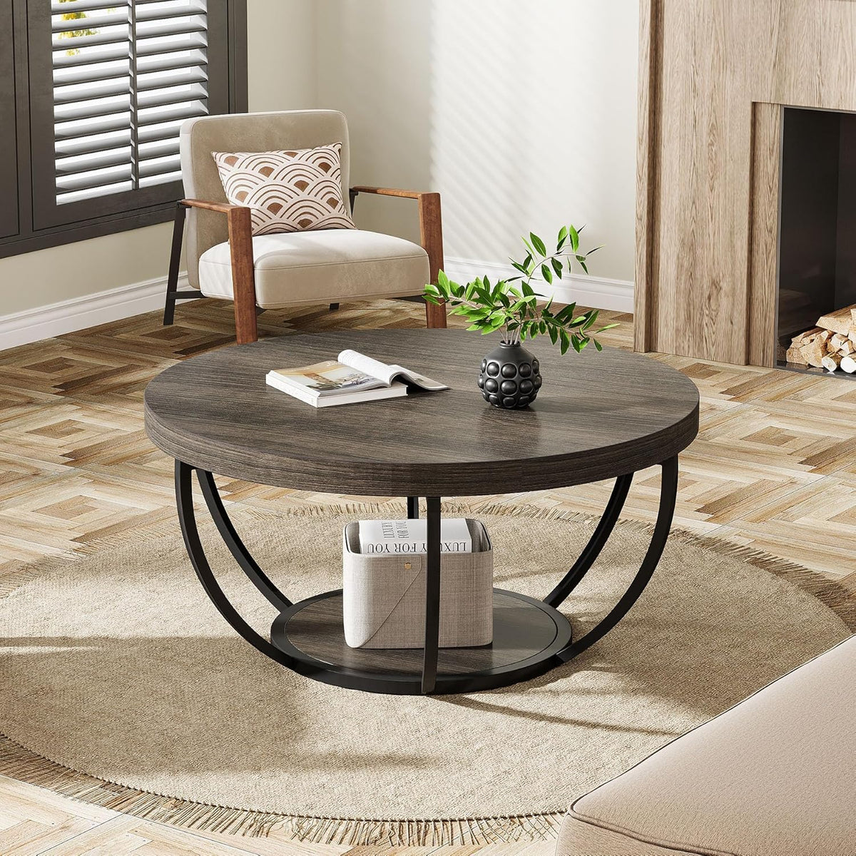 31.7-inch round coffee table