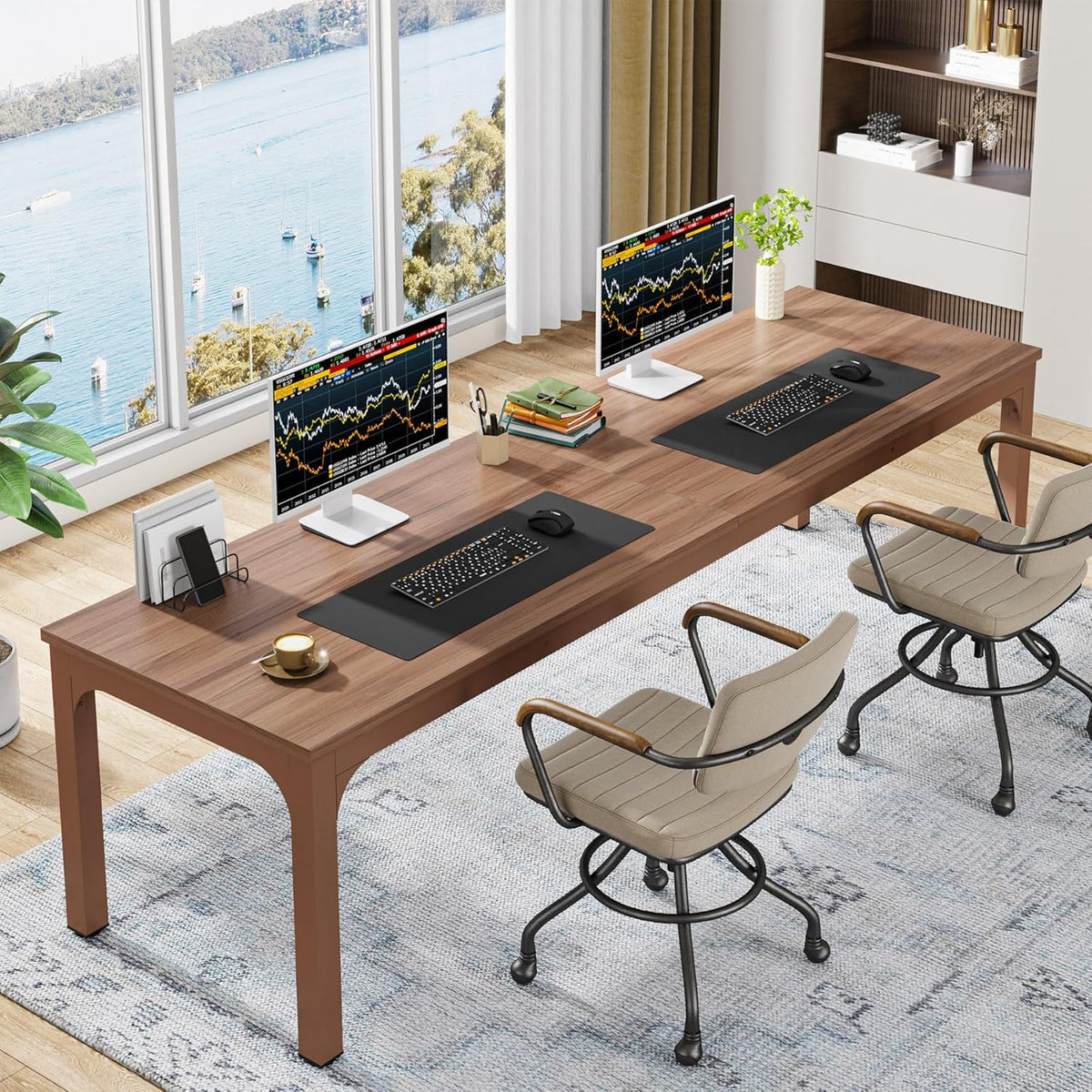 Rectangle Executive Desk, 78.7" Computer Desk 6FT Conference Table