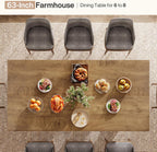 63-Inch Farmhouse Dining Table for 4-6 People, Rectangular Kitchen Table with Heavy Duty Legs for Dining Room