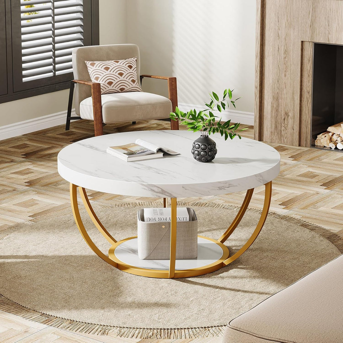 31.7-inch round coffee table