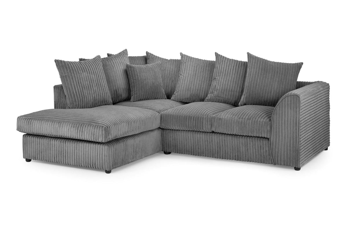 Harley Jumbo Sofa Left Hand Facing Corner Grey
