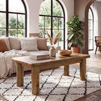 47.2-Inch Solid Wood Coffee Table with Rectangular Tabletop