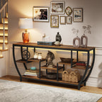 70.9" Sofa Table with Shelves, Console Table for Living Room